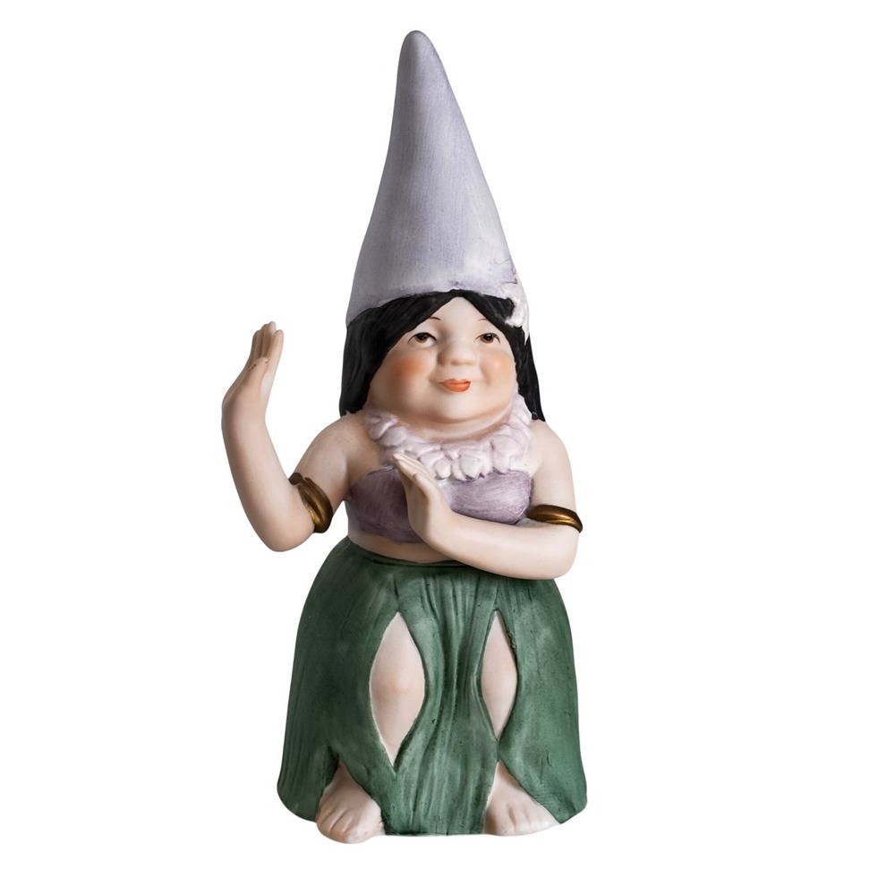 Gnomes of the World Hawaiian Hula Girl Porcelain Figurine 5.5"